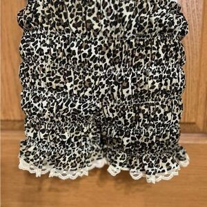 Leopard Print Ruffled Sleep Shorts